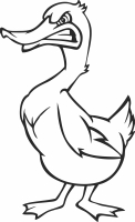 angry duck cartoon - Para archivos DXF CDR SVG cortados con láser - descarga gratuita