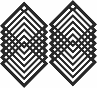 Hexagon 3d art earrings - For Laser Cut DXF CDR SVG Files - free download