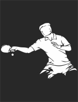 Man playing ping pong cliparts - Para archivos DXF CDR SVG cortados con láser - descarga gratuita