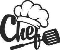 Chef kitchen wall sign - For Laser Cut DXF CDR SVG Files - free download