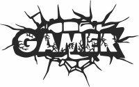 gamer wall decor cliparts - For Laser Cut DXF CDR SVG Files - free download
