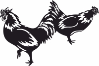 Rooster Chicken Garden Farm decoration - For Laser Cut DXF CDR SVG Files - free download