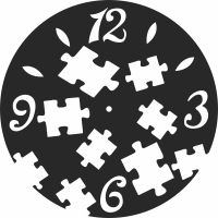 puzzle wall clock - For Laser Cut DXF CDR SVG Files - free download