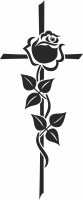 cross with flower cliparts - Para archivos DXF CDR SVG cortados con láser - descarga gratuita