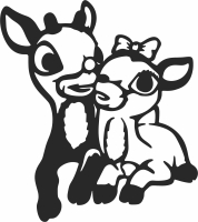 deers love couple - Para archivos DXF CDR SVG cortados con láser - descarga gratuita