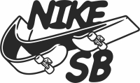nike lincoln skateboard - fichier DXF SVG CDR coupe, prêt à découper pour plasma routeur laser