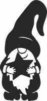 gnome with star clipart - Para archivos DXF CDR SVG cortados con láser - descarga gratuita