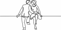 couple line drawing arts - For Laser Cut DXF CDR SVG Files - free download