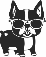 dog Wearing Sunglasses - For Laser Cut DXF CDR SVG Files - free download