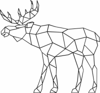 Geometric Polygon antelope - For Laser Cut DXF CDR SVG Files - free download