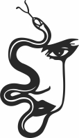 snake lady face art - Para archivos DXF CDR SVG cortados con láser - descarga gratuita