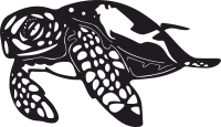 Sea turtle scuba diver dxf vector - Para archivos DXF CDR SVG cortados con láser - descarga gratuita