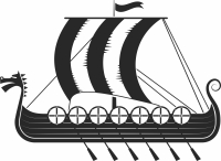 vikings ship clipart - For Laser Cut DXF CDR SVG Files - free download