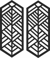 Hexagon art earrings - For Laser Cut DXF CDR SVG Files - free download