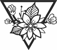 triangle with flowers - Para archivos DXF CDR SVG cortados con láser - descarga gratuita
