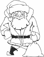 Christmas Santa claus one line art - fichier DXF SVG CDR coupe, prêt à découper pour plasma routeur laser