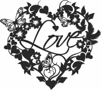 love valentines Day floral Heart - Para archivos DXF CDR SVG cortados con láser - descarga gratuita