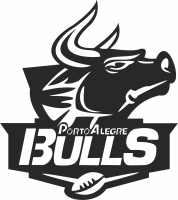american football bulls porto alegre logo - Para archivos DXF CDR SVG cortados con láser - descarga gratuita