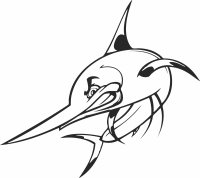angry swordfish cartoon - Para archivos DXF CDR SVG cortados con láser - descarga gratuita