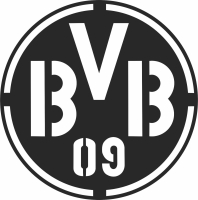 BVB 09 Dortmund Logo football - For Laser Cut DXF CDR SVG Files - free download