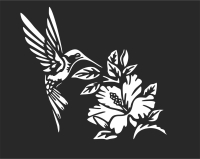 hummingbird on flowers cliparts - For Laser Cut DXF CDR SVG Files - free download