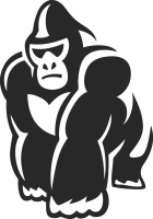 gorilla clipart - fichier DXF SVG CDR coupe, prêt à découper pour plasma routeur laser