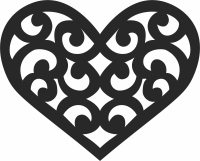valentine heart clipart - For Laser Cut DXF CDR SVG Files - free download