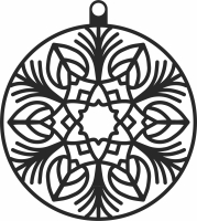 Snowflakes Christmas mandala ball ornament - For Laser Cut DXF CDR SVG Files - free download