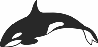 Orca wall design fish clipart - Para archivos DXF CDR SVG cortados con láser - descarga gratuita