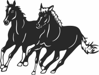 running horses wall decor - For Laser Cut DXF CDR SVG Files - free download