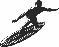 Surfboard Surfer clipart - Para archivos DXF CDR SVG cortados con láser - descarga gratuita