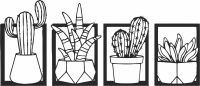 Cactus succulents plant pot - For Laser Cut DXF CDR SVG Files - free download