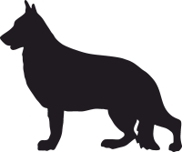 DOG silhouette german shepherd - fichier DXF SVG CDR coupe, prêt à découper pour plasma routeur laser