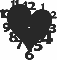 heart Wall Clock Vinyl - For Laser Cut DXF CDR SVG Files - free download