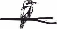 Bird on branche robin silhouette - For Laser Cut DXF CDR SVG Files - free download