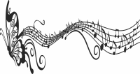butterfly musical notes cliparts - Para archivos DXF CDR SVG cortados con láser - descarga gratuita