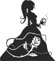 princess silhouette cliparts - Para archivos DXF CDR SVG cortados con láser - descarga gratuita