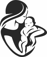 Mother and baby wall decor - Para archivos DXF CDR SVG cortados con láser - descarga gratuita