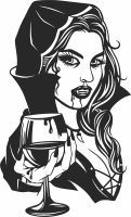 Vampire woman clipart - For Laser Cut DXF CDR SVG Files - free download