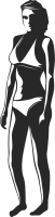 Girl bikini Silhouette - fichier DXF SVG CDR coupe, prêt à découper pour plasma routeur laser