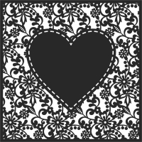 floral Heart decorative wall art - For Laser Cut DXF CDR SVG Files - free download