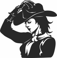 Cowgirl cliparts - For Laser Cut DXF CDR SVG Files - free download