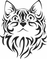 tribal Cat wall decor - For Laser Cut DXF CDR SVG Files - free download