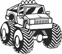 Monster truck clipart - For Laser Cut DXF CDR SVG Files - free download