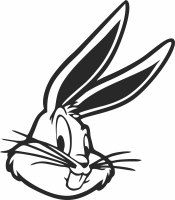 cartoon bugs bunny clipart - fichier DXF SVG CDR coupe, prêt à découper pour plasma routeur laser