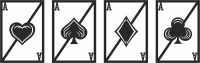Aces cards clipart - Para archivos DXF CDR SVG cortados con láser - descarga gratuita