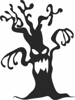 scary tree for halloween - fichier DXF SVG CDR coupe, prêt à découper pour plasma routeur laser