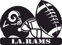 Los Angeles Rams NFL helmet LOGO - fichier DXF SVG CDR coupe, prêt à découper pour plasma routeur laser