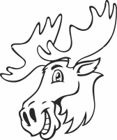 moose head cliparts - Para archivos DXF CDR SVG cortados con láser - descarga gratuita