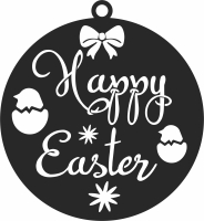 happy Easter egg flowers ornament - For Laser Cut DXF CDR SVG Files - free download
